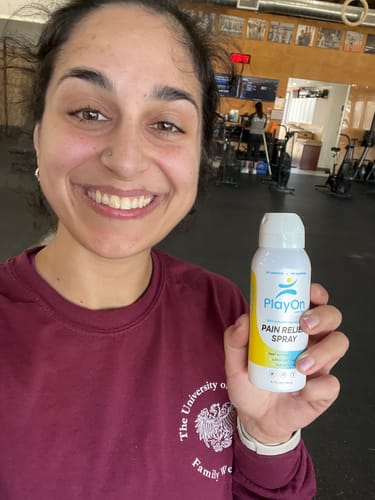 Customer photo review of PlayOn Pain Relief Spray