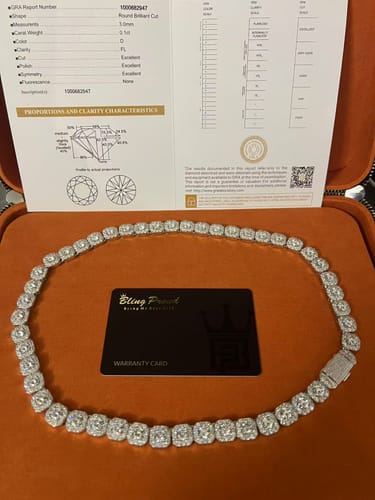 Customer photo review of S925 VVS1 Moissanite Diamond Cluster Tennis Chain - 10mm