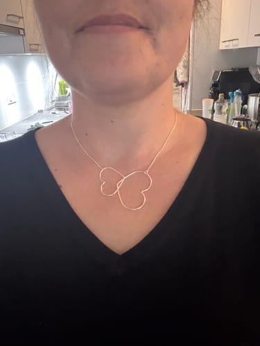 Customer photo review of Collier Coeur "Perle Entrelacé" Argent