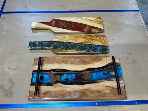 Customer photo review of 18x5x1" Wine Bottle Shaped Cheese Board Silicone Mold - Serving Board Mold