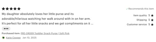 Customer photo review of Toddler Snack Purse