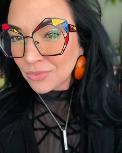 Customer photo review of Sunset Horizon Stud Earrings