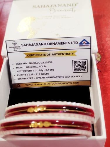 Customer photo review of Red – “Crimson Charm Women’s Bangle” (Pack of 1 Pair) (2 pis)