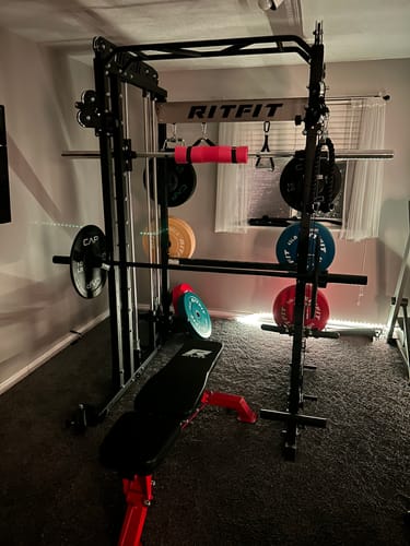 Customer photo review of RitFit M1 Multi-Functional Smith Machine 2.0 with Cable Crossover System and Squat Rack for Home Gym