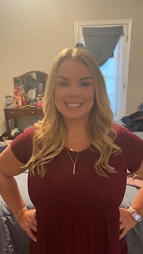 Customer photo review of Best Quality Virgin Injection Tape Hair Extensions Golden Brown #R8T60