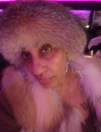 Customer photo review of Crystal Fox Fur Headband