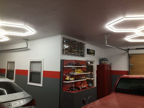 Customer photo review of Hexagon Garage Lights | LED Lighting Grid