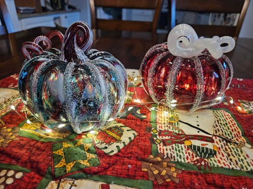 Customer photo review of Snow Frosted Cranberry Squat with a White Stem