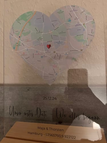 Kundenbewertung mit Foto zu "Unser Ereignis" - Personalisierte Acryltafel