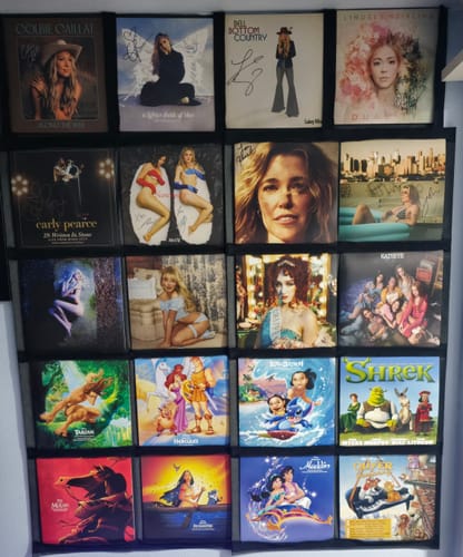 Customer photo review of 12" Vinyl Record Display Frame - LP Wall Storage