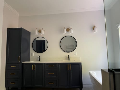 Customer photo review of Davenport Pacific Blue Linen Cabinet