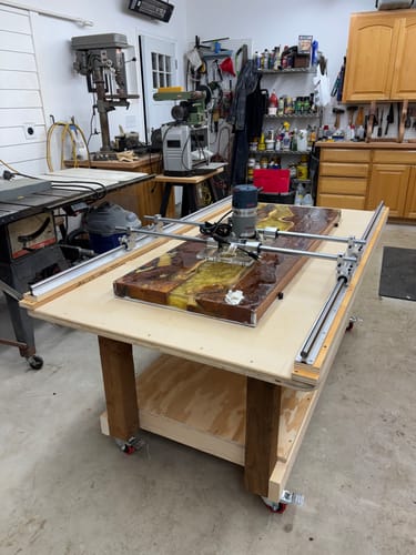Customer photo review of 72" Linear Rails For Router Sled (Pair-Set Of 2)