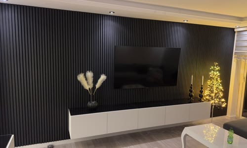 Customer photo review of Akustikpaneele schwarze Eiche - 240 cm x 60 cm
