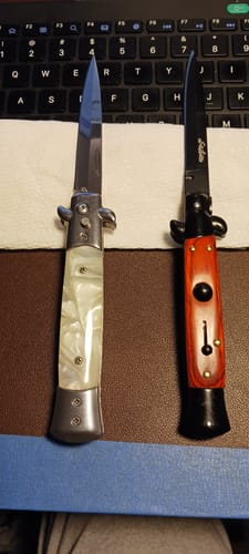 Customer photo review of QuickDraw Push Button Italian Style Switchblades