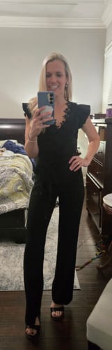 Customer photo review of Giulia Black Lace Crochet Jumpsuit