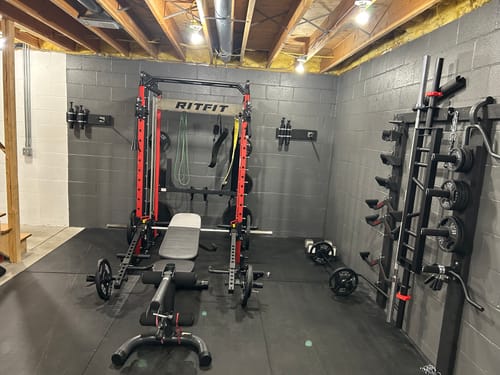 Customer photo review of RitFit M1 Multi-Functional Smith Machine 2.0 with Cable Crossover System and Squat Rack for Home Gym