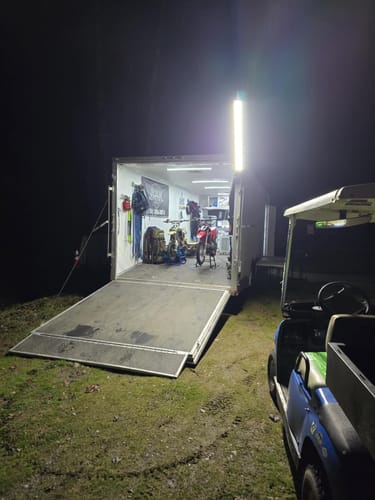Customer photo review of Racing Trailer Pit Light – Single 5 Foot Pole 10,000 Lumens