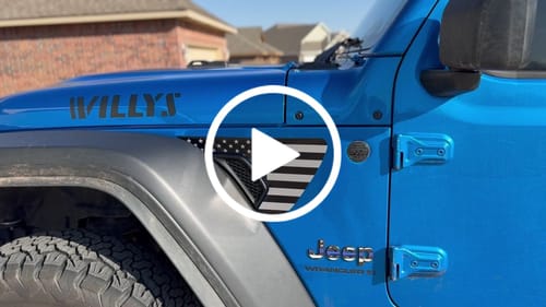 Customer video review of Fender Vent Decal Set | American Flag - fits Wrangler JL & Gladiator JT