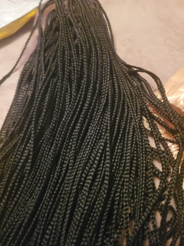 Customer photo review of HD Knotless Braid Wig, Human Hair Swiss Full Lace, Black, Glueless - Fatima