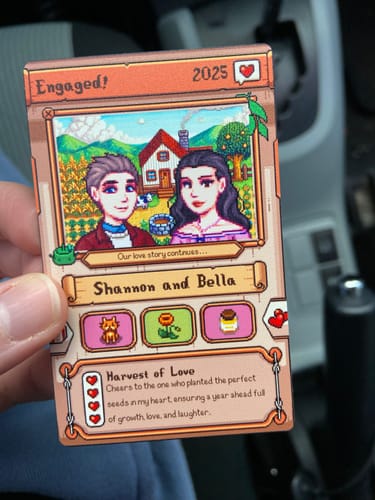 Customer photo review of Custom Farmers Metal Card – Personalized Gift for Couples