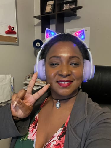 Customer photo review of Cat Ears Colorful Glow Wireless Headset (3 Color Combinations)