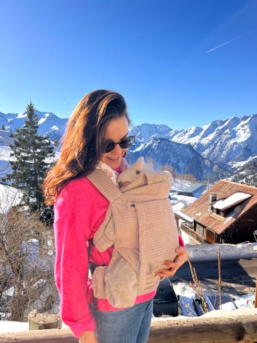 Customer photo review of Taupe Waffle Exquis Baby Carrier