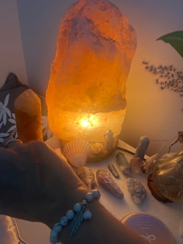 Customer photo review of White Howlite Calming Bracelet with Feather Charm