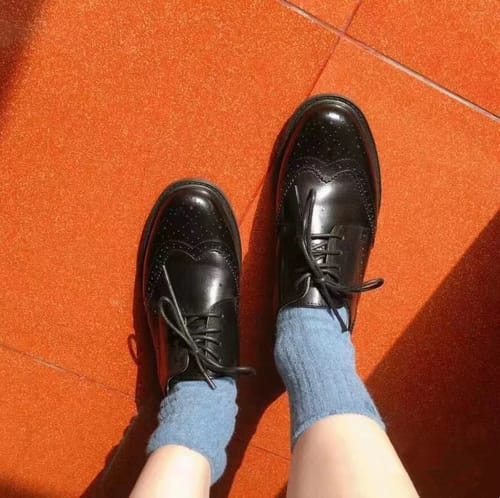 Customer photo review of Handmade Real Leather Three Tone Brogue Oxfords for Women (35-41)
