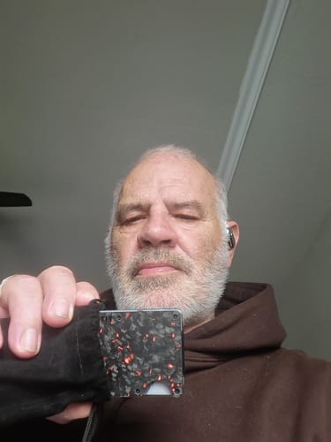 Customer photo review of 717 Supply Forged Carbon Wallet - Black & Red