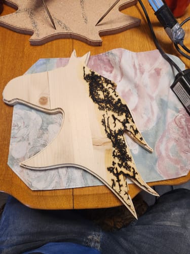 Customer photo review of 16x12" Horse Head 2 Acrylic Router Template