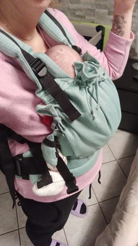 Customer photo review of Marsupio kinder hop SOFT Tinta Unita