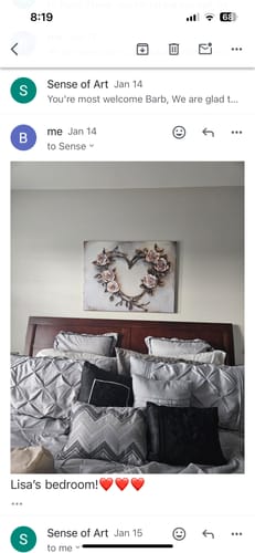 Customer photo review of Home Wall Art: Golden Heart Bouquet V2