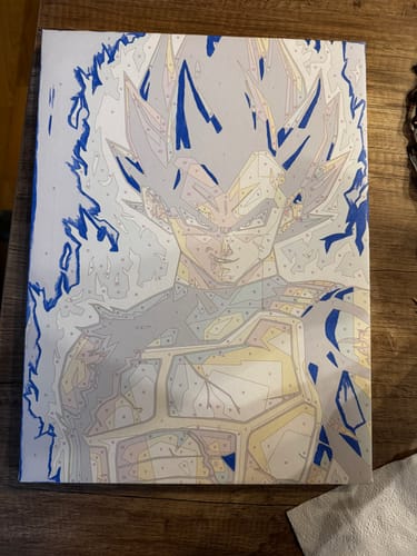 Customer photo review of Dragon Ball Z: Vegeta Pop Art - Anime Paint By Numbers Kit