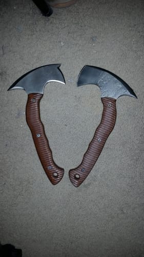 Customer photo review of Compact tactical tomahawk with polymer composite handle