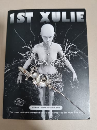 Customer photo review of "MYTH OF THE MOON" 925 Sterling Silver Statement Celestial Moon Dangle Needle Piercing Earring