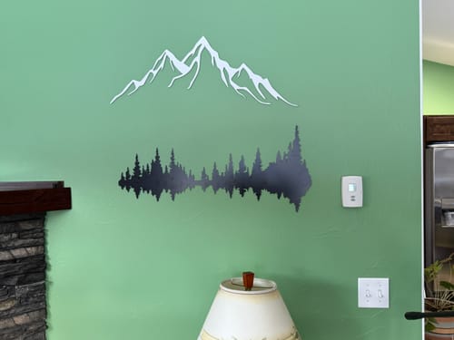 Customer photo review of White Mountain and Dark Forest Metal Wall Art