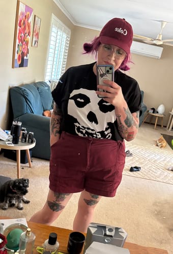 Customer photo review of Tinnie Shorts - Burgundy