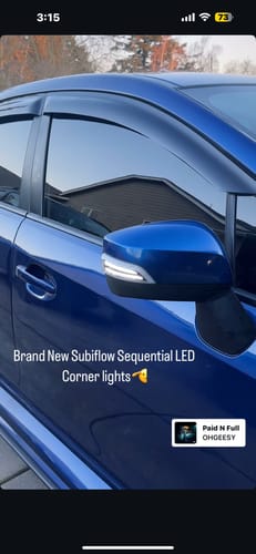 Customer photo review of 2015-21 WRX/STI Sequential LED Mirror Corner Lights