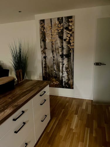Customer photo review of Leinwandbild | Abstrakter Birkenwald | Hochformat