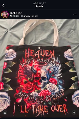 Customer photo review of HEAVEN DON'T WANT ME TOTE BAG - TYQY3001244