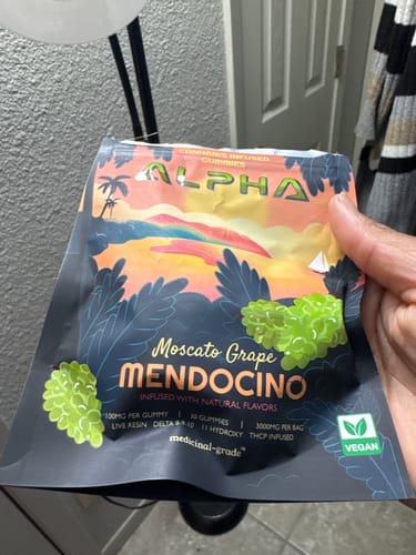 Customer photo review of Alpha Moscato Green Grape 3000mg THC Blend Vegan Gummies 30 Pack