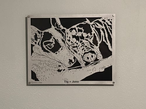 Customer photo review of Custom Pet Metal Portrait