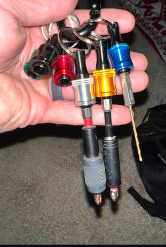 Customer photo review of Perkins Builder Brothers 6-Piece Quick-Change Screwdriver Carabiner Bit Holder Set