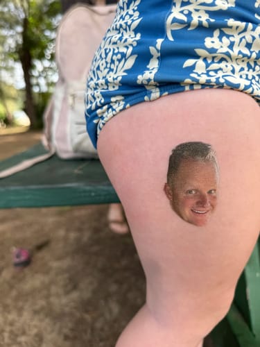 Customer photo review of Custom Photo Face Temporary Tattoo