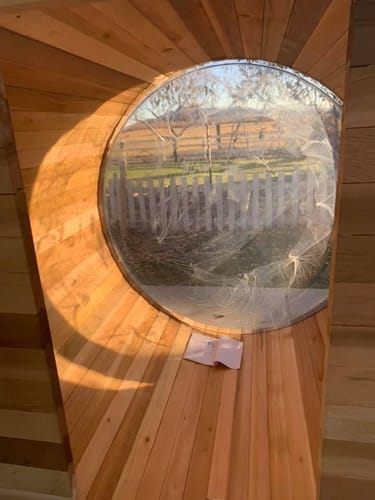 Customer photo review of Smartmak® 6-8 people Barrel Sauna with Panoramic View - Barrel 7