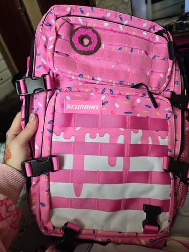 Customer photo review of Mochila Táctica V1 All In 45L Pink Glazed