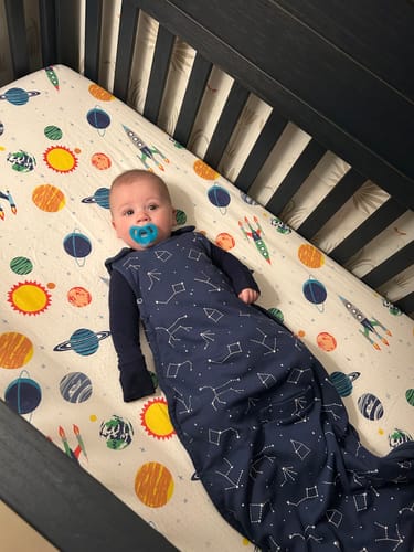 Customer photo review of 4 Season® Ultimate Baby Sleep Bag, Merino Wool & Organic Cotton, Night Sky™