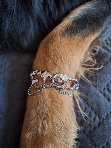 Customer photo review of "Wind Erosion" Platinum Plated Chunky Chain Cuff Bracelet, Y2K Statement Jewelry