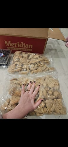Customer photo review of Free Run Chicken Breast Fingers, Crispy & Seasoned (Frozen)