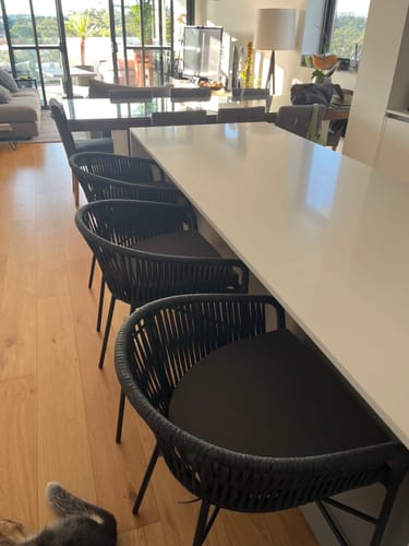 Customer photo review of Jonas 65cm Rope Bar Stool in Dark Grey